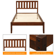 DreamHaus platform bed with headboard, footboard, and slat support, showcasing a modern wooden frame and sturdy design.