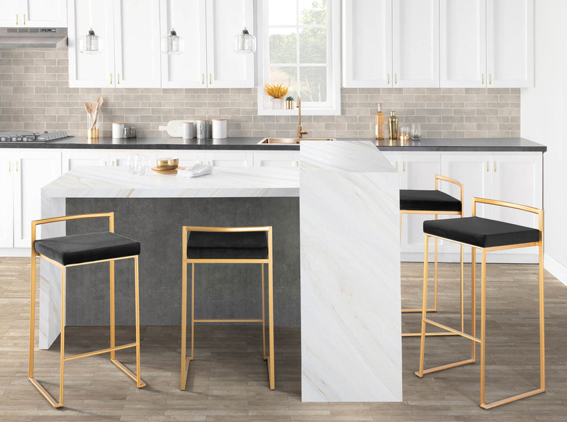 Lumi Source Fuji contemporary glam barstool with quality construction, featuring sleek design and modern style, shown from a side angle.
