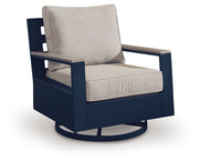 East Beach - Swivel Glider Chair With Cushion - Blue - R&R Furniture Gallery (Fountain Valley, CA)