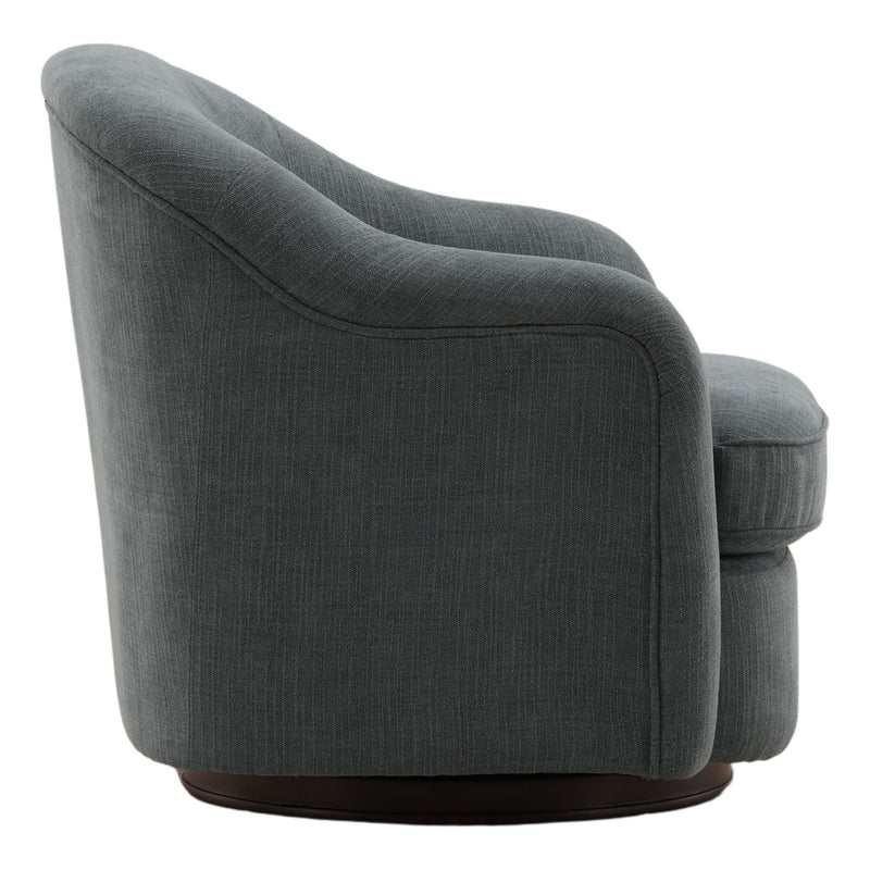 Lili - Swivel Chair - Blue And Dark Brown