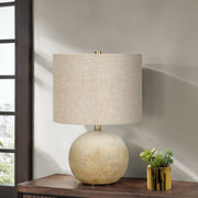 8th Street table lamp with a modern design, featuring a sleek base and fabric shade, ideal for home or office lighting.