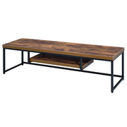 Bob - 16" TV Stand - Weathered Oak & Black Metal - R&R Furniture Gallery (Fountain Valley, CA)