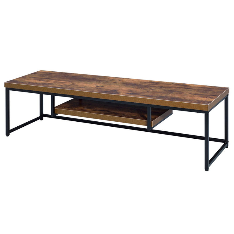 Bob - 16" TV Stand - Weathered Oak & Black Metal - R&R Furniture Gallery (Fountain Valley, CA)