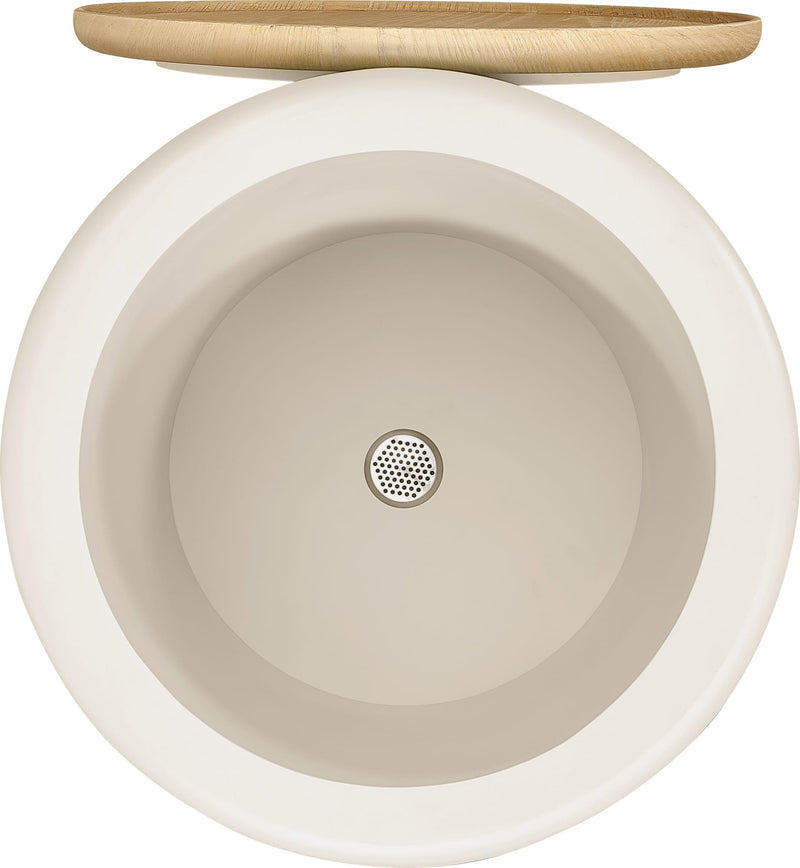 Oskar Lift Top Round End Table in Barley