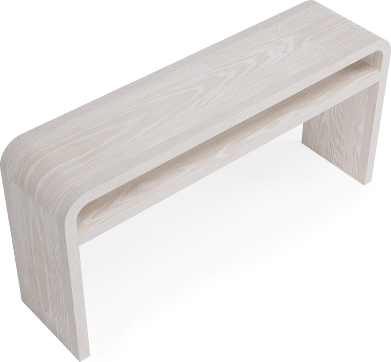 Drake Ash Wood Console Table in Sugar