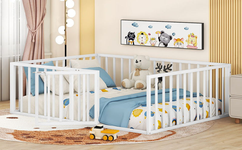 Metal Floor Bed Frame With Fence And Door - R&R Furniture Gallery (Fountain Valley, CA)