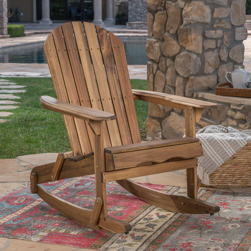 Outdoor Adirondack Rocking Chair With Hand Crafted Details - R&R Furniture Gallery (Fountain Valley, CA)