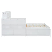 Platform Bed With Multi Functional Storage Space, Nightstand, 2 Drawers, USB Ports And Desk - R&R Furniture Gallery (Fountain Valley, CA)
