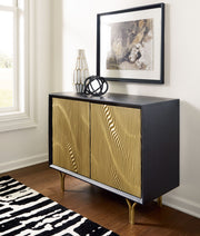 Tayner - Accent Cabinet - Black / Gold Finish - R&R Furniture Gallery (Fountain Valley, CA)