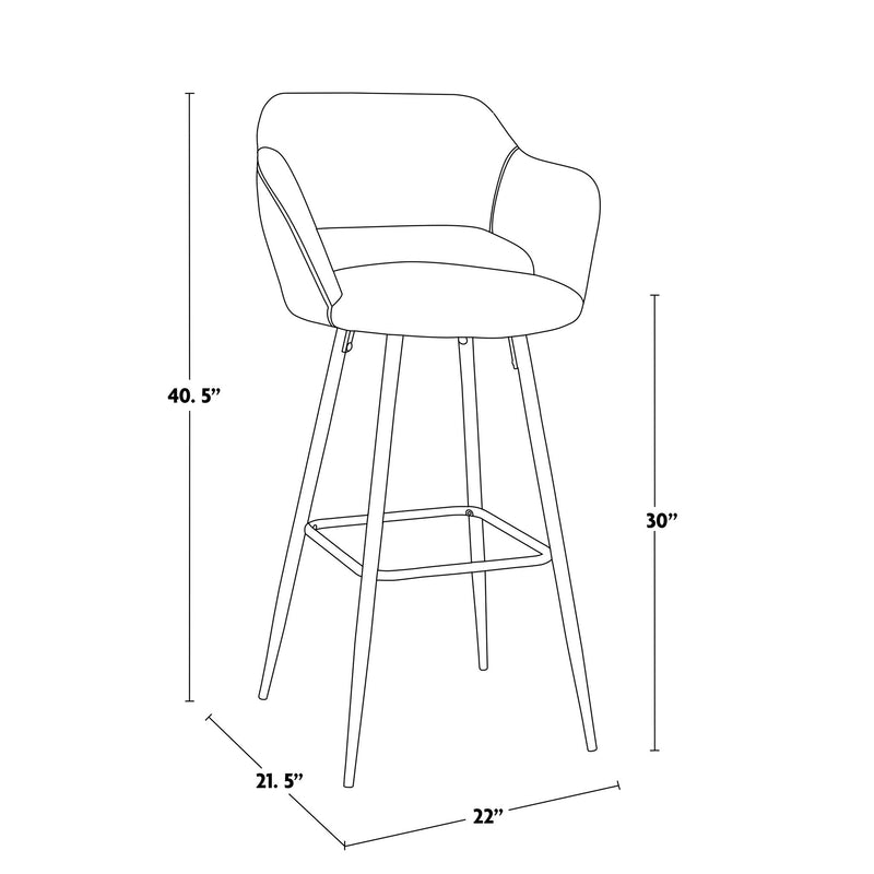 Set of two Lumi Source Margarite contemporary barstools with sleek design and metal legs, perfect for modern kitchen or bar area.