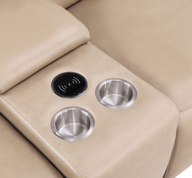 2679 - Power Reclining Sofa, Console Loveseat & Chair Set In Genuine Leather (5 Recliners)