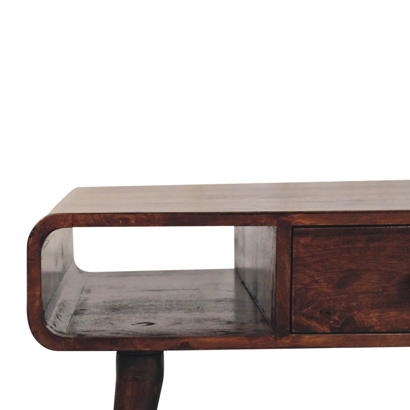 Solid Wood Curved Coffee Table - R&R Furniture Gallery (Fountain Valley, CA)