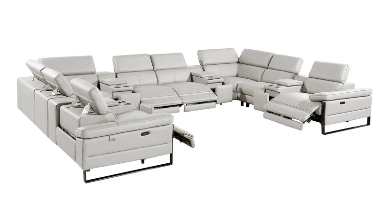 1246 - 12-Piece U-Shaped Modular Power Reclining Sectional With 4 Power Recliners And Power Headrests