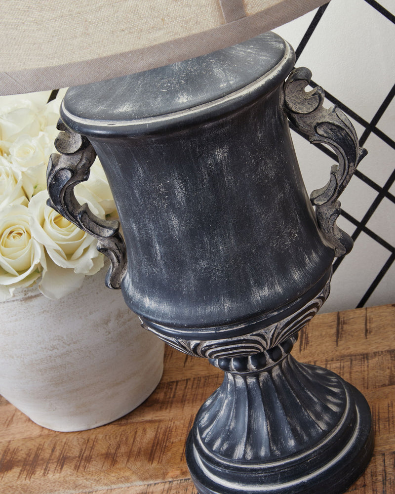 Morvanford - Poly Table Lamp - Antique Black - R&R Furniture Gallery (Fountain Valley, CA)