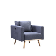 Easton - Fabric Chair With USB Charging Ports Pockets And Pillows - R&R Furniture Gallery (Fountain Valley, CA)