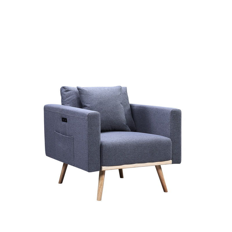 Easton - Fabric Chair With USB Charging Ports Pockets And Pillows - R&R Furniture Gallery (Fountain Valley, CA)