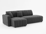 Urban Retreats Jessica lamb wool sectional sofa with chaise, stationary sectional in cozy, plush lamb wool fabric.