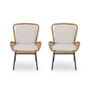 Outdoor Wicker Club Chair With Cushions (Set of 2) - R&R Furniture Gallery (Fountain Valley, CA)