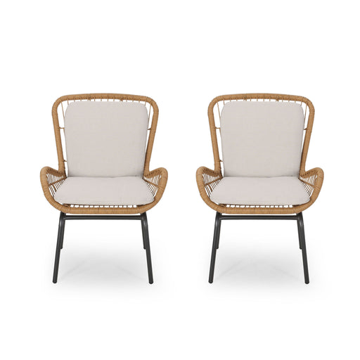 Outdoor Wicker Club Chair With Cushions (Set of 2) - R&R Furniture Gallery (Fountain Valley, CA)