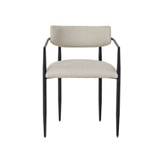 Forte - Linen Forged Iron Dining Chair - Cream - R&R Furniture Gallery (Fountain Valley, CA)