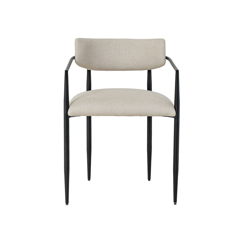Forte - Linen Forged Iron Dining Chair - Cream - R&R Furniture Gallery (Fountain Valley, CA)