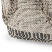 Simpli-Home Sweeney upholstered square pouf, accent furniture piece with soft fabric and cushioned top for versatile seating or decor.