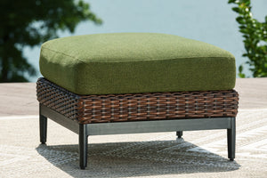 Horizon Hall - Ottoman With Cushion - Brown / Green - R&R Furniture Gallery (Fountain Valley, CA)