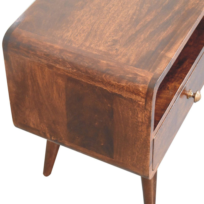 Solid Wood Curved Media Unit - R&R Furniture Gallery (Fountain Valley, CA)