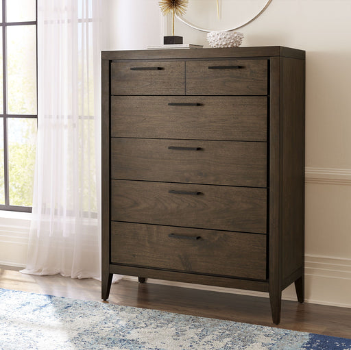 Boracay Five Drawer Walnut Chest in Wild Oats Brown (2024) - R&R Furniture Gallery (Fountain Valley, CA)