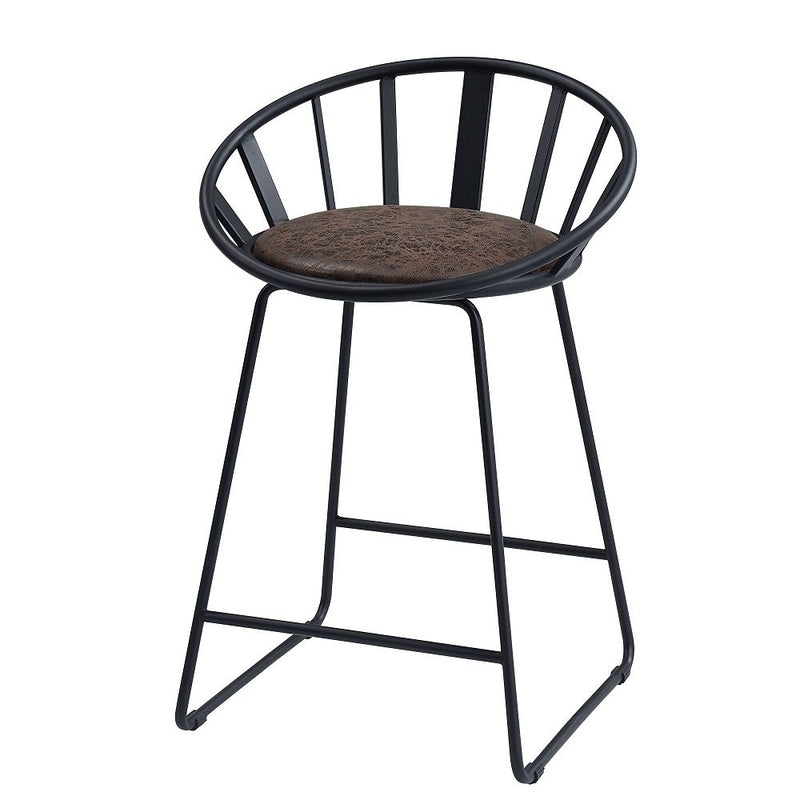 Zudora - Counter Height Chair (Set of 2) - Synthetic Leather & Black - R&R Furniture Gallery (Fountain Valley, CA)