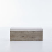 Shelton - Upholstered Flip Top Storage Bench - Ivory / Light Gray / Camel Oak - R&R Furniture Gallery (Fountain Valley, CA)