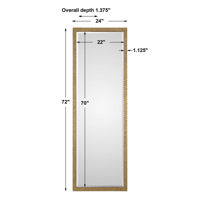 Uttermost Vilmos metallic gold wall mirror with a sleek, round design, reflecting modern elegance and stylish home decor.