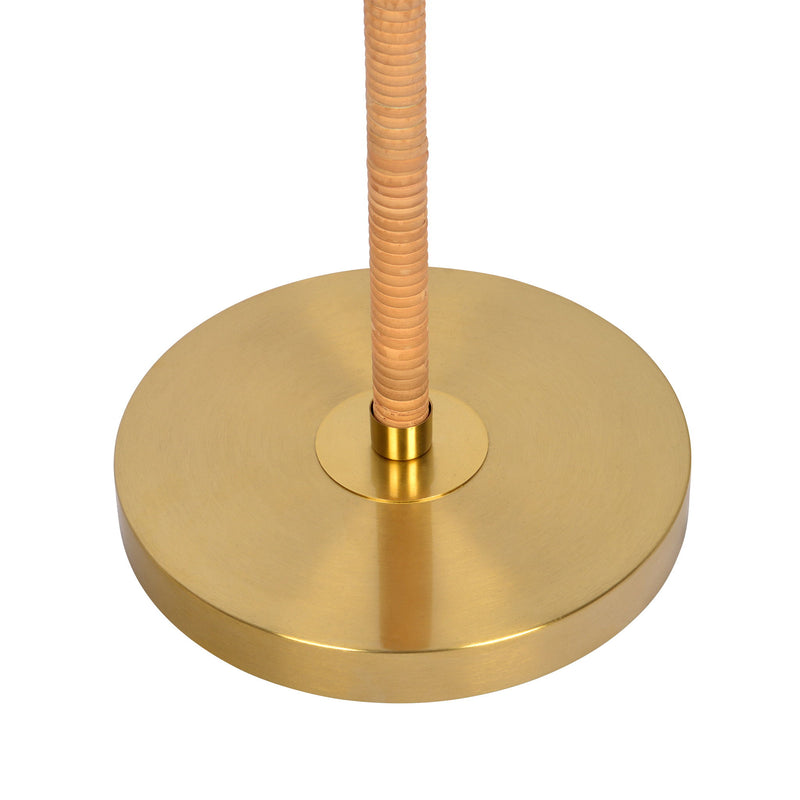 Allure - 2 Light Floor Lamp, Gold, Natural Tube, Double On / Off Pull Chain - Gold / Rattan - R&R Furniture Gallery (Fountain Valley, CA)