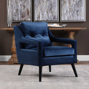 Uttermost O'Brien armchair featuring plush fabric upholstery and a stylish modern design with wooden legs.