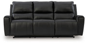 Glossmore - Reclining Sofa - Black - R&R Furniture Gallery (Fountain Valley, CA)
