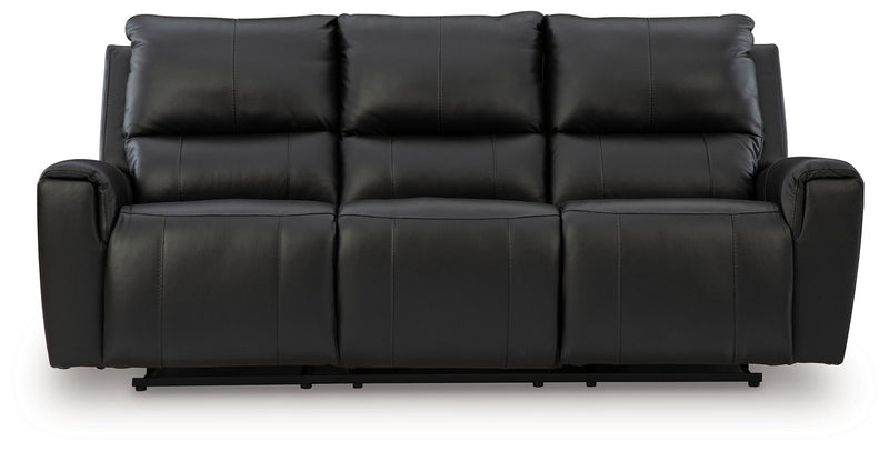 Glossmore - Reclining Sofa - Black - R&R Furniture Gallery (Fountain Valley, CA)