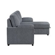 Rebecca - Sofa With Pull Out Bed, Storage Chaise, USB And Cup Holders - Dark Gray - R&R Furniture Gallery (Fountain Valley, CA)