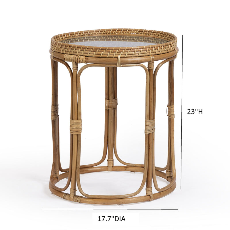 Lindy - Rattan Side Table - Natural - R&R Furniture Gallery (Fountain Valley, CA)