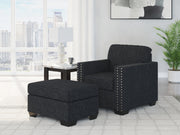 Benchcraft Jasmine Peaks living room set with stationary chair and matching ottoman, featuring plush upholstery and comfortable design.