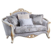 Galelvith - Loveseat With 4 Pillows - Gray Fabric - R&R Furniture Gallery (Fountain Valley, CA)
