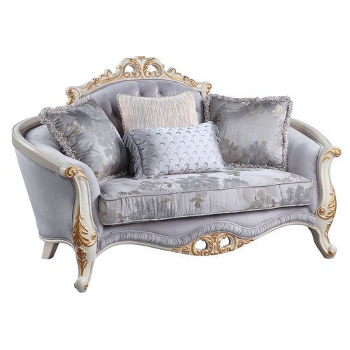 Galelvith - Loveseat With 4 Pillows - Gray Fabric - R&R Furniture Gallery (Fountain Valley, CA)