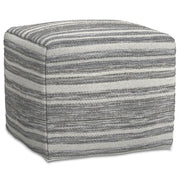 Carina - Square Woven Pouf - Black White - R&R Furniture Gallery (Fountain Valley, CA)