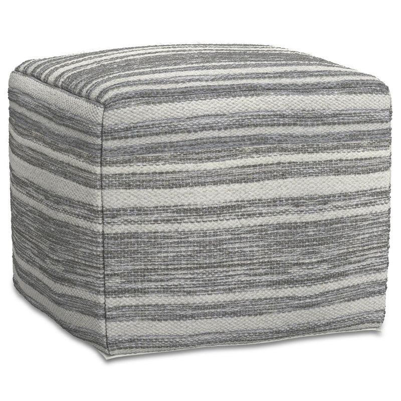 Carina - Square Woven Pouf - Black White - R&R Furniture Gallery (Fountain Valley, CA)