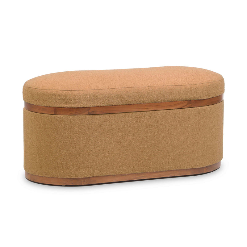 Olivier - Boucle Oval Storage Ottoman - R&R Furniture Gallery (Fountain Valley, CA)