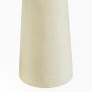 Cream Yala Papier Mache Floor Lamp by TOV Furniture with sculptural, textured design standing on a round base.