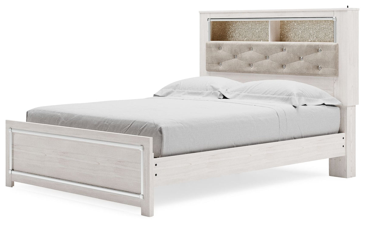 Altyra - Queen Panel Bookcase Bed With Roll Slats - White - R&R Furniture Gallery (Fountain Valley, CA)