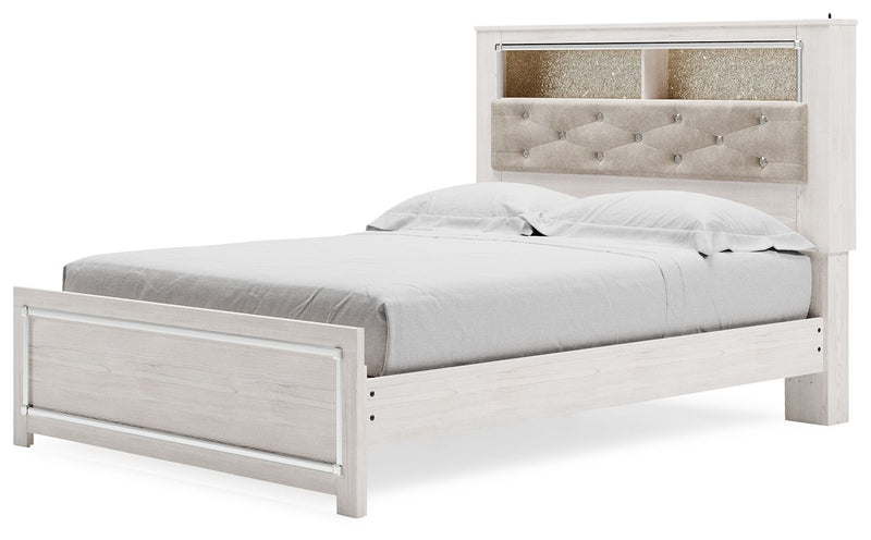 Altyra - Queen Panel Bookcase Bed With Roll Slats - White - R&R Furniture Gallery (Fountain Valley, CA)