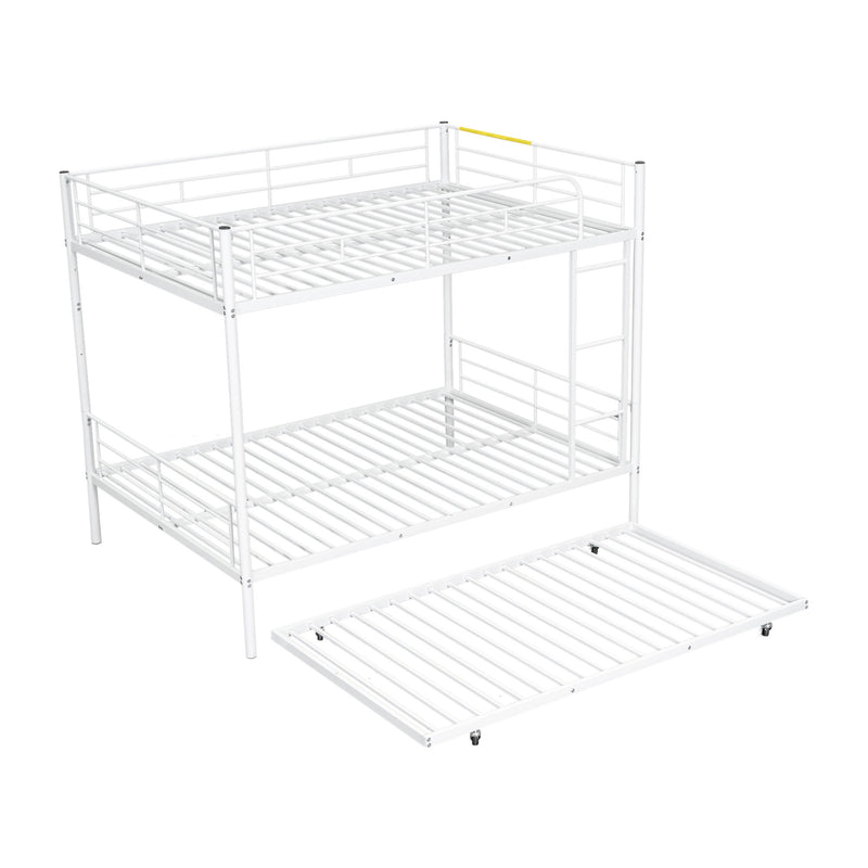 Steel construction bunk bed by DreamHaus with sturdy metal frame and twin beds, ideal for space-saving sleeping arrangements.