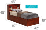 Traditional Style Bookcase Storage Bed - R&R Furniture Gallery (Fountain Valley, CA)