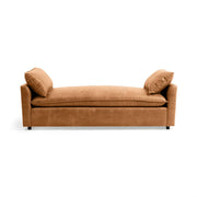 Backless Classic Home Caplan daybed sofa with neutral upholstery and wooden legs, perfect for modern living rooms.